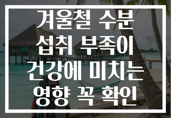 겨울철 수분 섭취 부족이 건강에 미치는 영향 꼭 확인 겨울철 수분 섭취 부족이 건강에 미치는 영향 꼭 확인