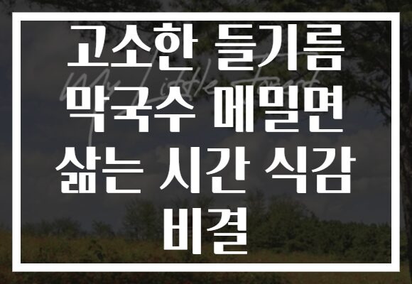 고소한 들기름 막국수 메밀면 삶는 시간 식감 비결