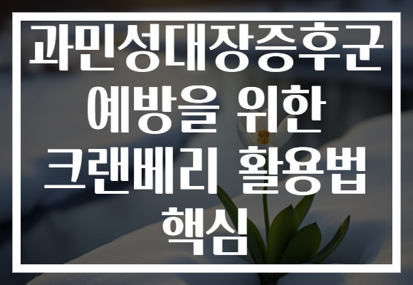 과민성대장증후군 예방을 위한 크랜베리 활용법 핵심