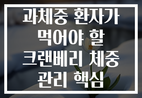 과체중 환자가 먹어야 할 크랜베리 체중 관리 핵심