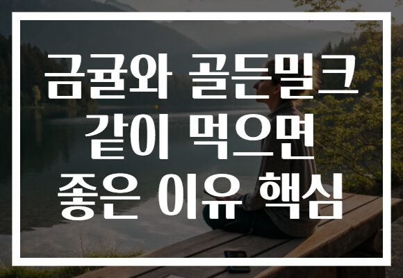금귤와 골든밀크 같이 먹으면 좋은 이유 핵심