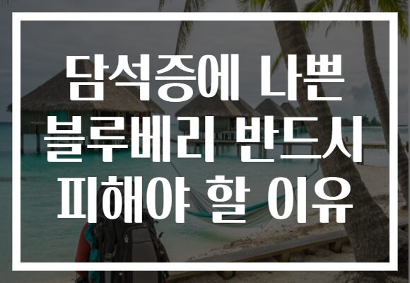 담석증에 나쁜 블루베리 반드시 피해야 할 이유