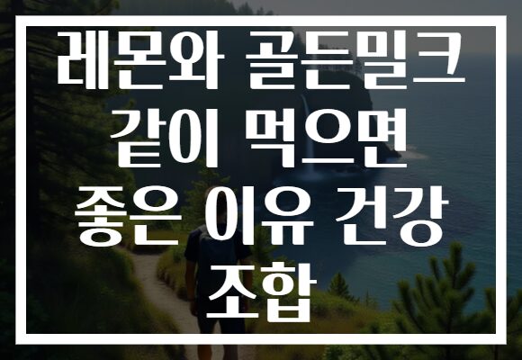 레몬와 골든밀크 같이 먹으면 좋은 이유 건강 조합