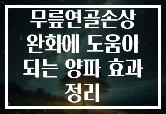 무릎연골손상 완화에 도움이 되는 양파 효과 정리