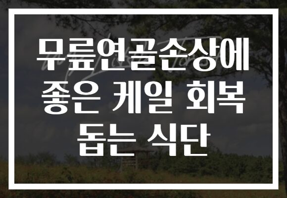 무릎연골손상에 좋은 케일 회복 돕는 식단