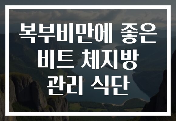 복부비만에 좋은 비트 체지방 관리 식단