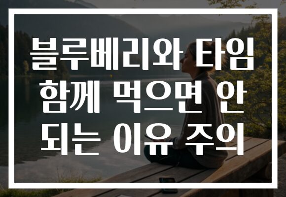 블루베리와 타임 함께 먹으면 안 되는 이유 주의