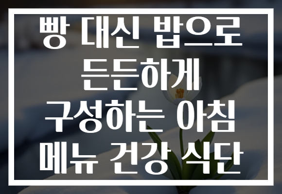 빵 대신 밥으로 든든하게 구성하는 아침 메뉴 건강 식단