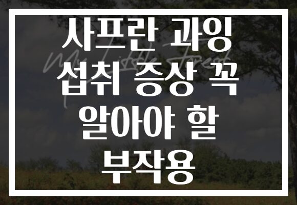 사프란 과잉 섭취 증상 꼭 알아야 할 부작용 사프란 과잉 섭취 증상 꼭 알아야 할 부작용