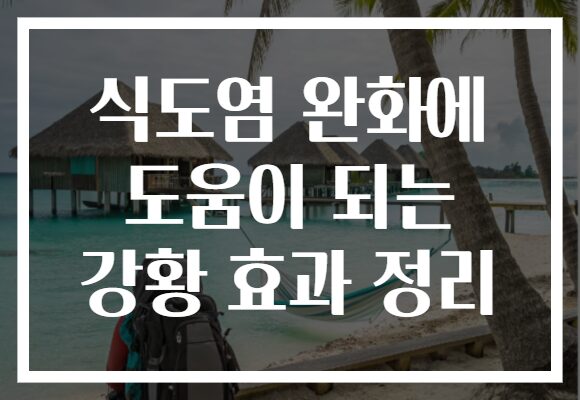 식도염 완화에 도움이 되는 강황 효과 정리