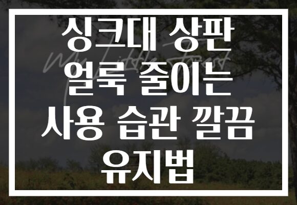 싱크대 상판 얼룩 줄이는 사용 습관 깔끔 유지법