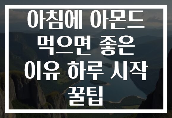 아침에 아몬드 먹으면 좋은 이유 하루 시작 꿀팁