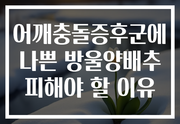 어깨충돌증후군에 나쁜 방울양배추 피해야 할 이유 어깨충돌증후군에 나쁜 방울양배추 피해야 할 이유