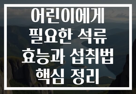 어린이에게 필요한 석류 효능과 섭취법 핵심 정리