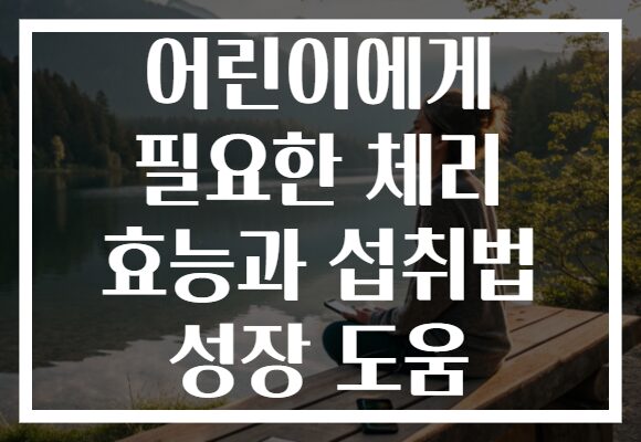 어린이에게 필요한 체리 효능과 섭취법 성장 도움 어린이에게 필요한 체리 효능과 섭취법 성장 도움