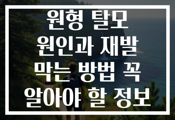 원형 탈모 원인과 재발 막는 방법 꼭 알아야 할 정보