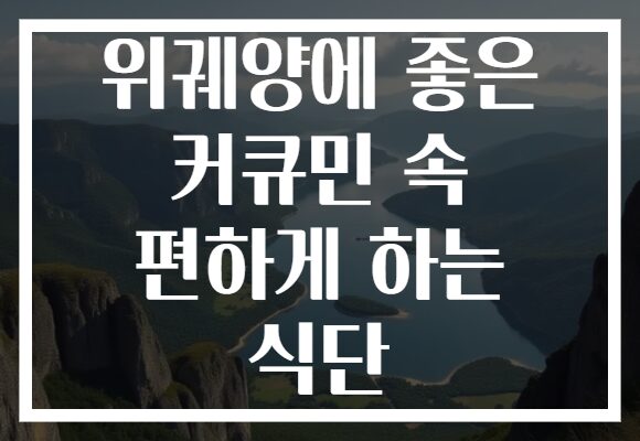 위궤양에 좋은 커큐민 속 편하게 하는 식단