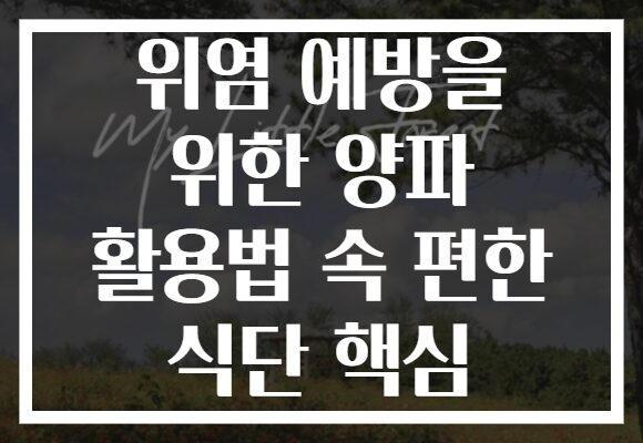 위염 예방을 위한 양파 활용법 속 편한 식단 핵심