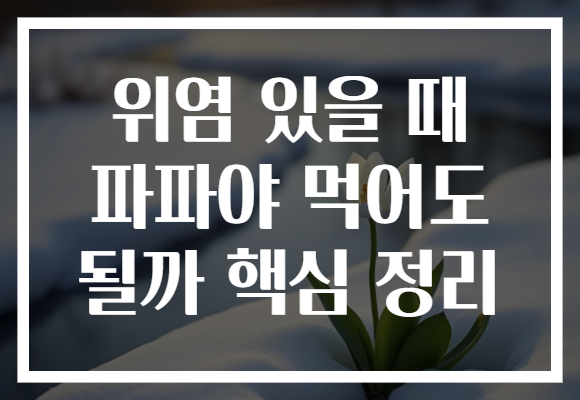 위염 있을 때 파파야 먹어도 될까 핵심 정리