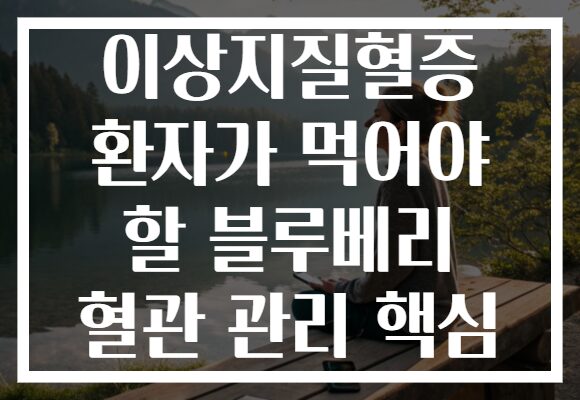 이상지질혈증 환자가 먹어야 할 블루베리 혈관 관리 핵심