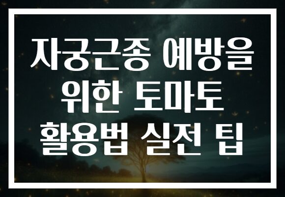 자궁근종 예방을 위한 토마토 활용법 실전 팁