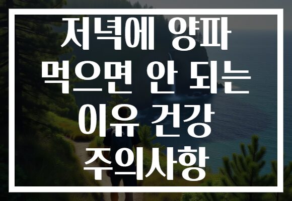 저녁에 양파 먹으면 안 되는 이유 건강 주의사항