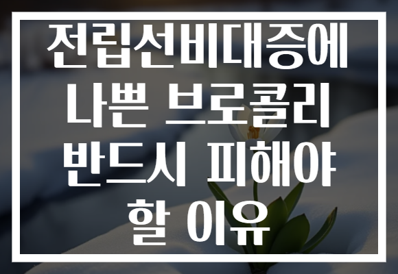 전립선비대증에 나쁜 브로콜리 반드시 피해야 할 이유