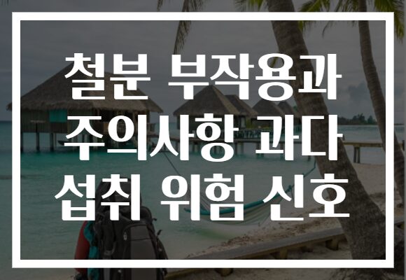 철분 부작용과 주의사항 과다 섭취 위험 신호