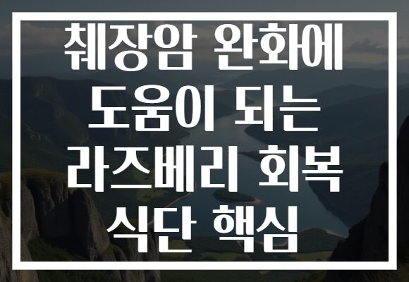 췌장암 완화에 도움이 되는 라즈베리 회복 식단 핵심