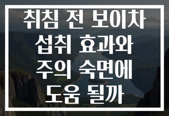 취침 전 보이차 섭취 효과와 주의 숙면에 도움 될까 취침 전 보이차 섭취 효과와 주의 숙면에 도움 될까