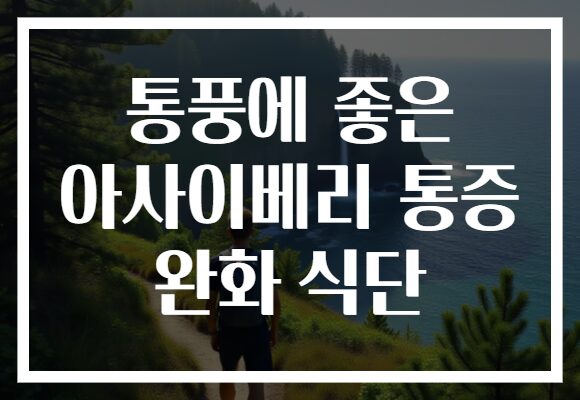 통풍에 좋은 아사이베리 통증 완화 식단