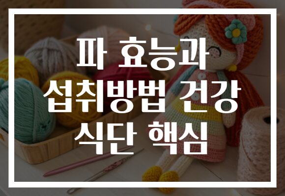 파 효능과 섭취방법 건강 식단 핵심