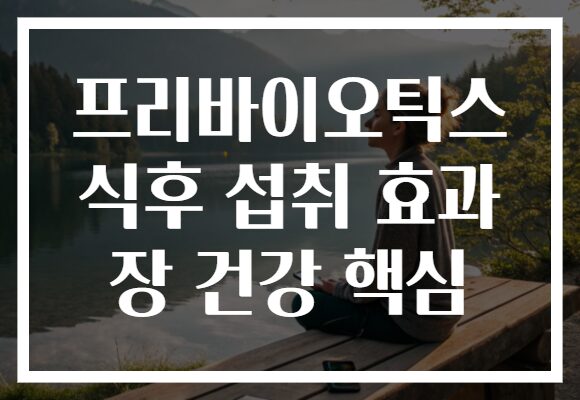 프리바이오틱스 식후 섭취 효과 장 건강 핵심