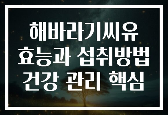 해바라기씨유 효능과 섭취방법 건강 관리 핵심