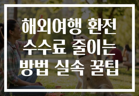 해외여행 환전 수수료 줄이는 방법 실속 꿀팁 해외여행 환전 수수료 줄이는 방법 실속 꿀팁