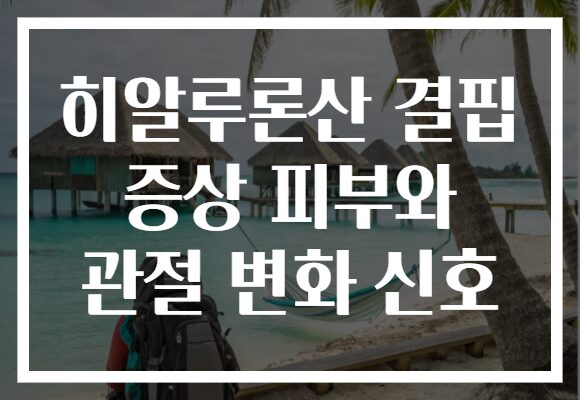 히알루론산 결핍 증상 피부와 관절 변화 신호 히알루론산 결핍 증상 피부와 관절 변화 신호