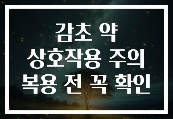 감초 약 상호작용 주의 복용 전 꼭 확인