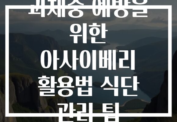 과체중 예방을 위한 아사이베리 활용법 식단 관리 팁