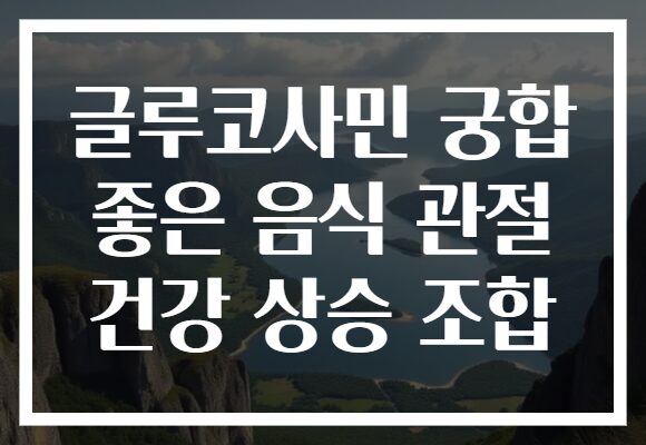 글루코사민 궁합 좋은 음식 관절 건강 상승 조합