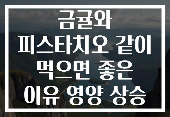 금귤와 피스타치오 같이 먹으면 좋은 이유 영양 상승