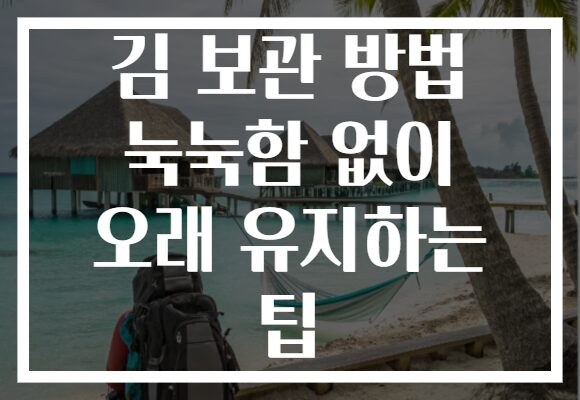 김 보관 방법 눅눅함 없이 오래 유지하는 팁