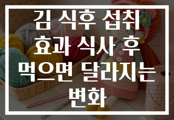 김 식후 섭취 효과 식사 후 먹으면 달라지는 변화