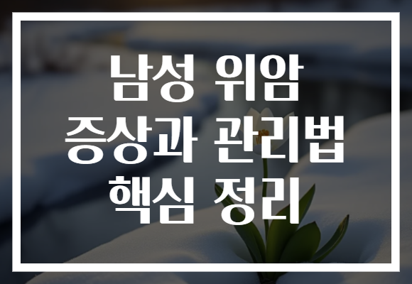 남성 위암 증상과 관리법 핵심 정리