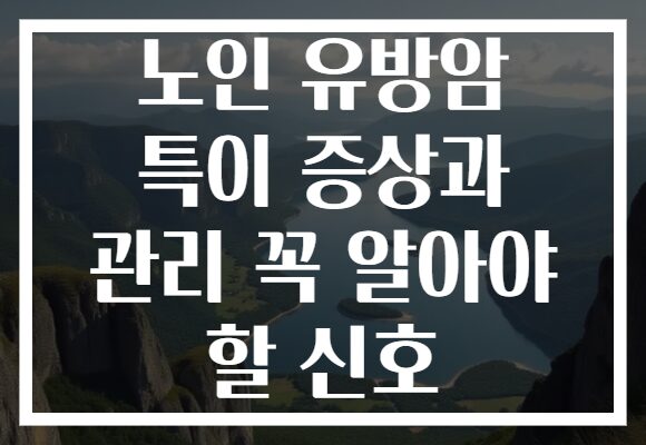 노인 유방암 특이 증상과 관리 꼭 알아야 할 신호 노인 유방암 특이 증상과 관리 꼭 알아야 할 신호