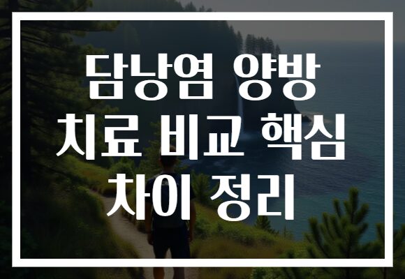 담낭염 양방 치료 비교 핵심 차이 정리