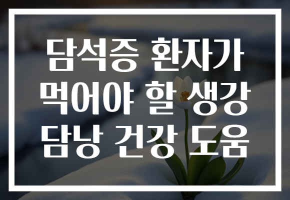 담석증 환자가 먹어야 할 생강 담낭 건강 도움