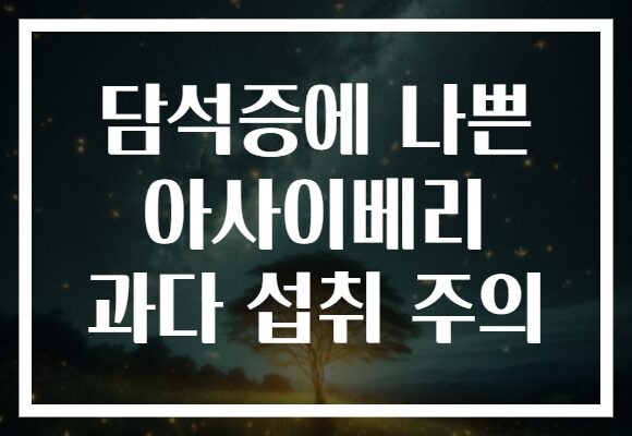 담석증에 나쁜 아사이베리 과다 섭취 주의