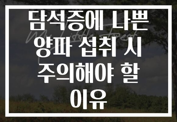 담석증에 나쁜 양파 섭취 시 주의해야 할 이유