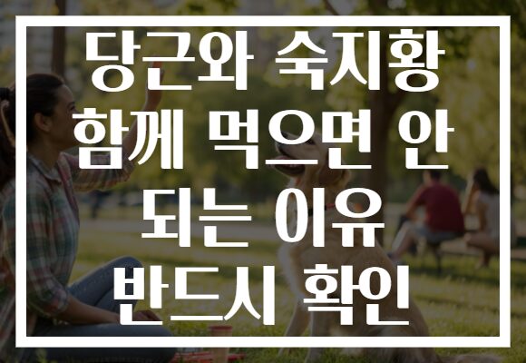 당근와 숙지황 함께 먹으면 안 되는 이유 반드시 확인