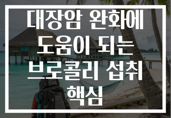 대장암 완화에 도움이 되는 브로콜리 섭취 핵심